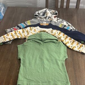Kids Short-Sleeve Hooded Top in Green